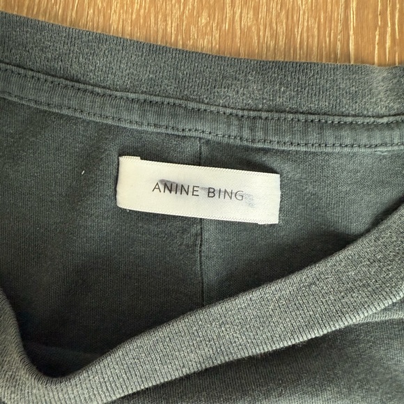 Anine Bing USA eagle LA Charcoal Tee size small - Picture 2 of 4